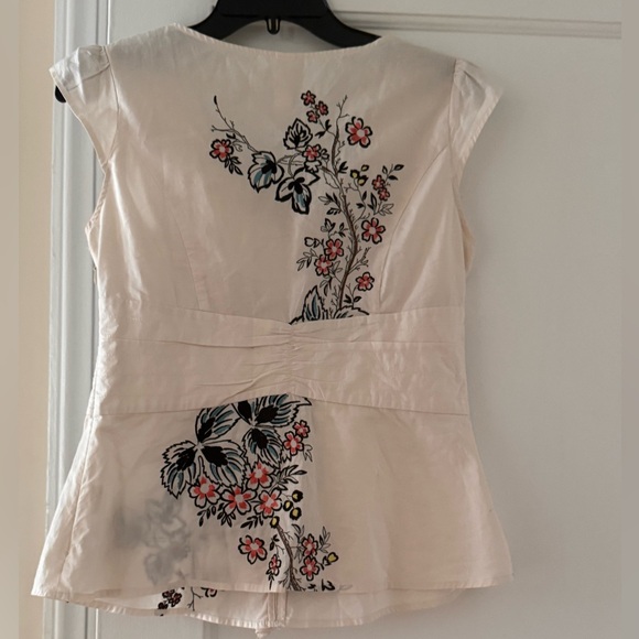 Anthropologie Floreat Embroidered Ruffle Blouse - Picture 8 of 9